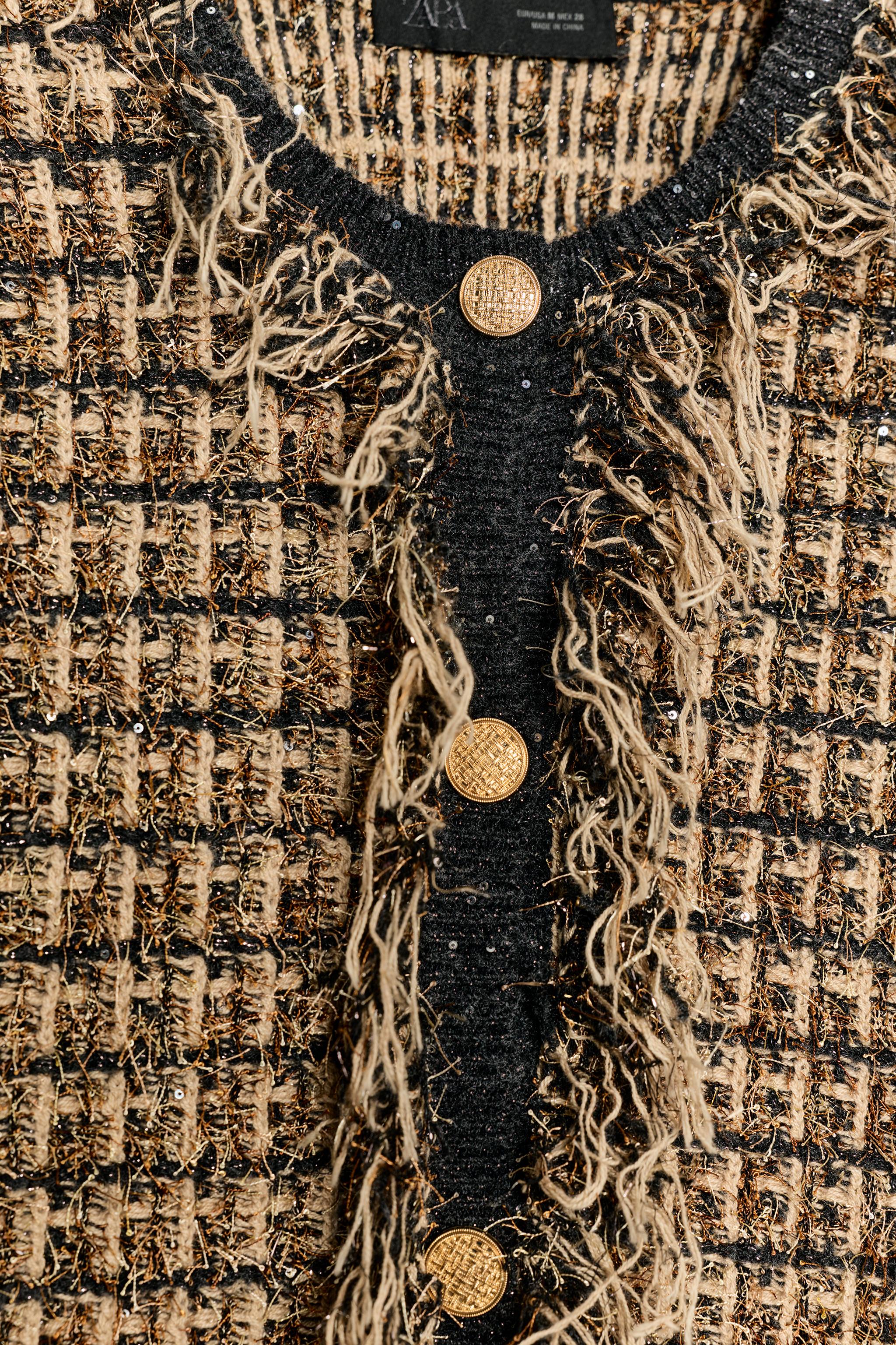 GILET EN MAILLE EFFRANGÉE À FIL MÉTALLISÉ